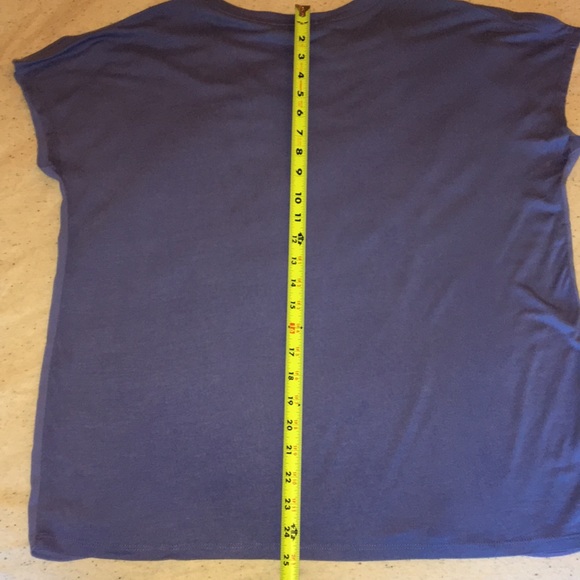 NWT - LOFT Blue Mixed Media Top, Size LP - Picture 10 of 10